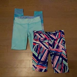 Athleta Girl XL/14 multicolored athletic leggings.